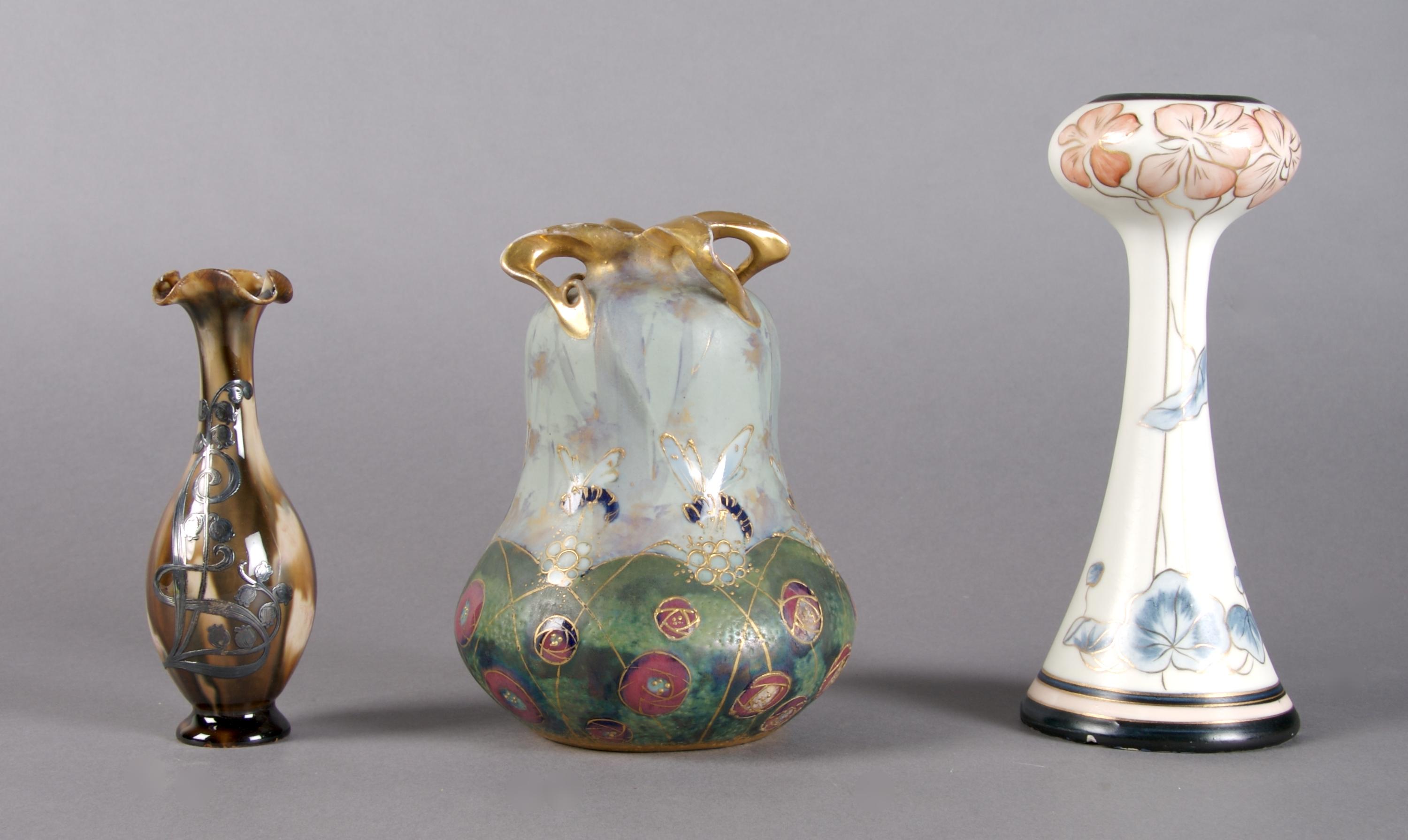 An Amphora Ceramic Vase, Height of first 6 inches.