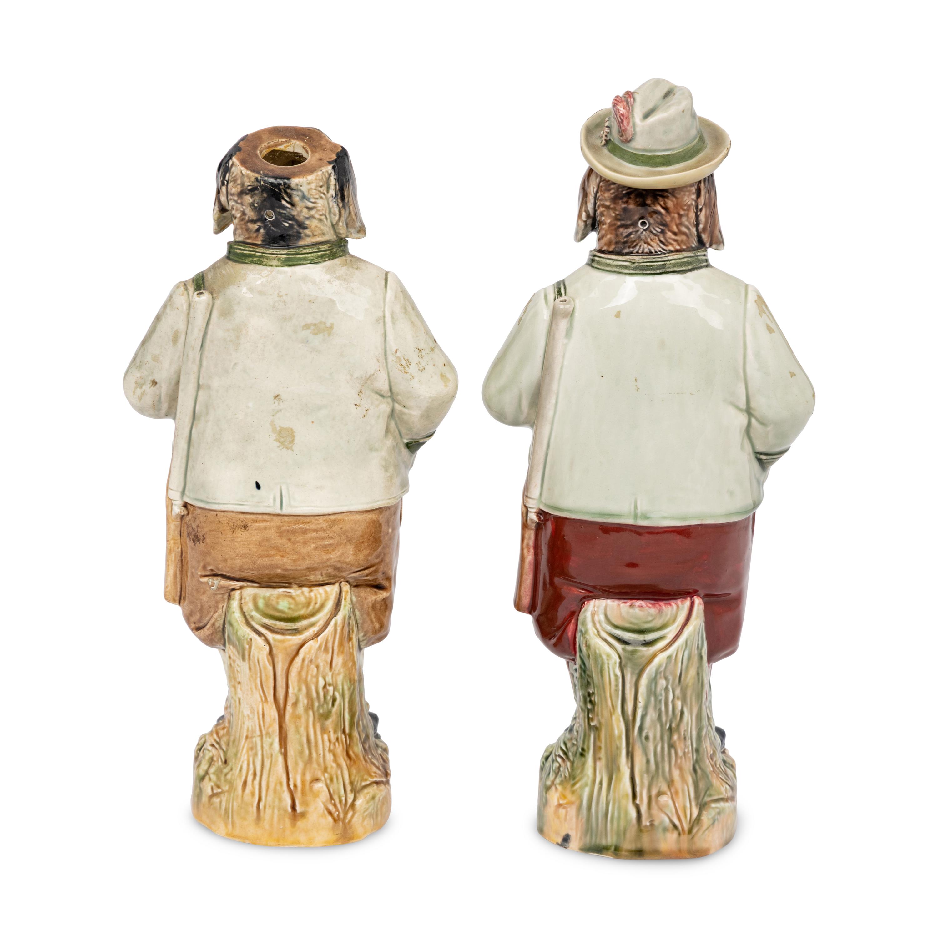 Two German Majolica Decanters