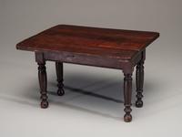 A Miniature Bow Front Chest of Drawers and Drop-Leaf Dining Table