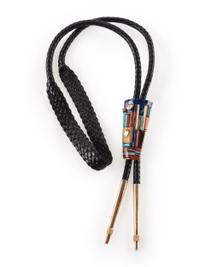 14k Gold and Mosaic Inlay Bolo Tie