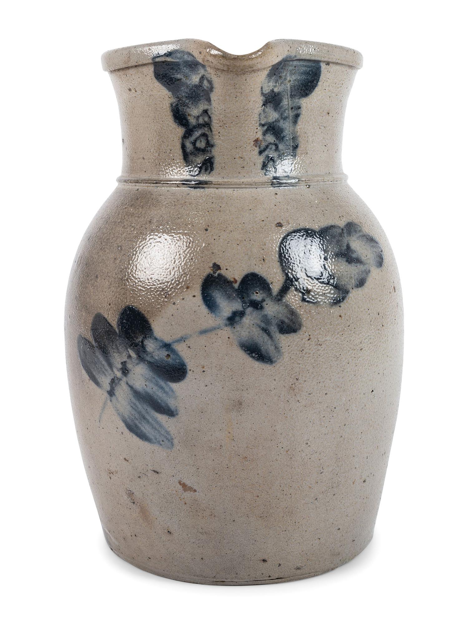 A Cobalt Decorated Stoneware Pitcher
