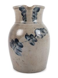 A Cobalt Decorated Stoneware Pitcher
