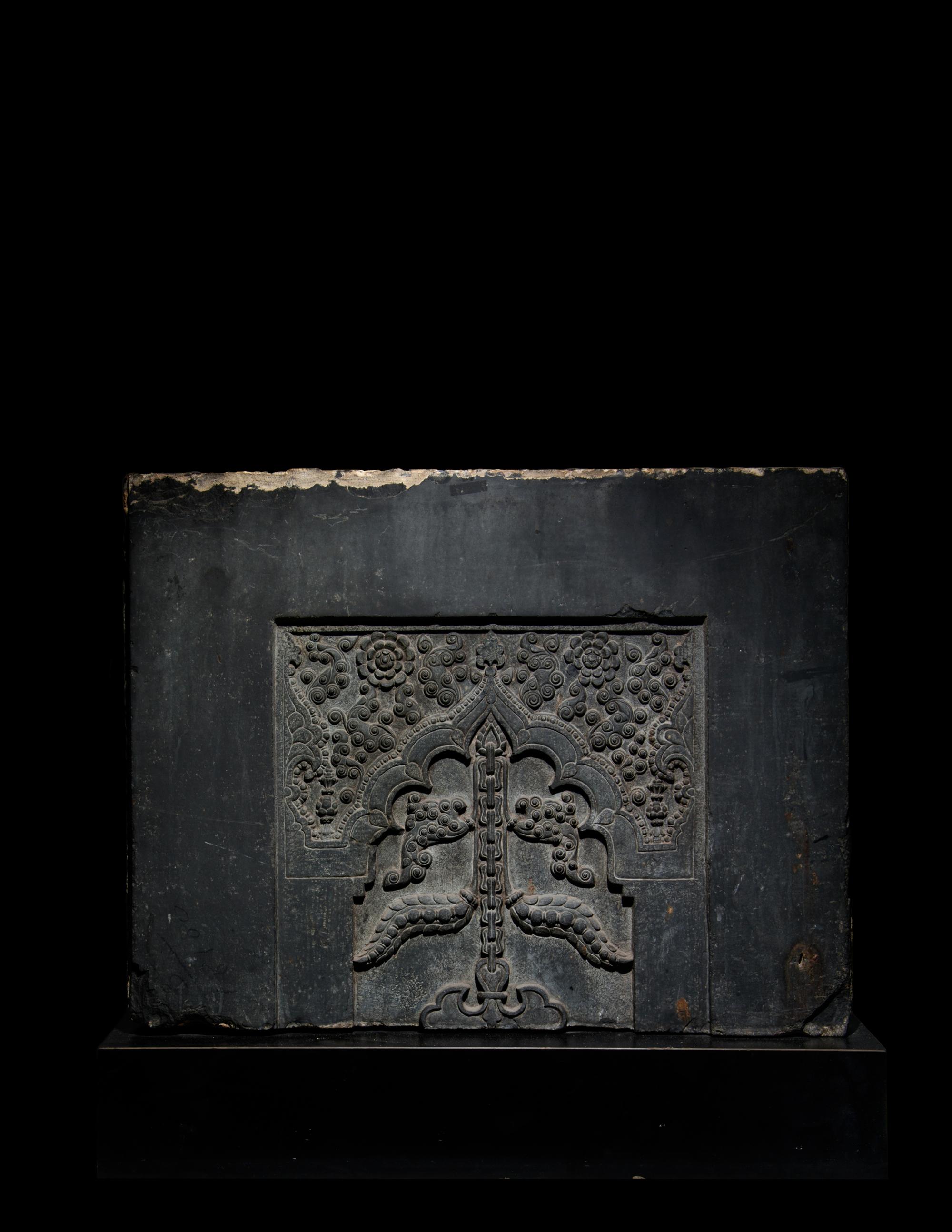 A Fine Mughal Greystone Panel