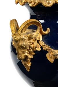 A Pair of Gilt Bronze Mounted Sèvres Style Porcelain Vases