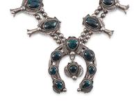 Navajo Matching Squash Blossom, Cuff Bracelet, Ring, and Necklace