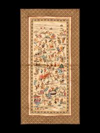 A Collection of 33 Chinese Embroidered Silk Panels 近代 綉片33幅