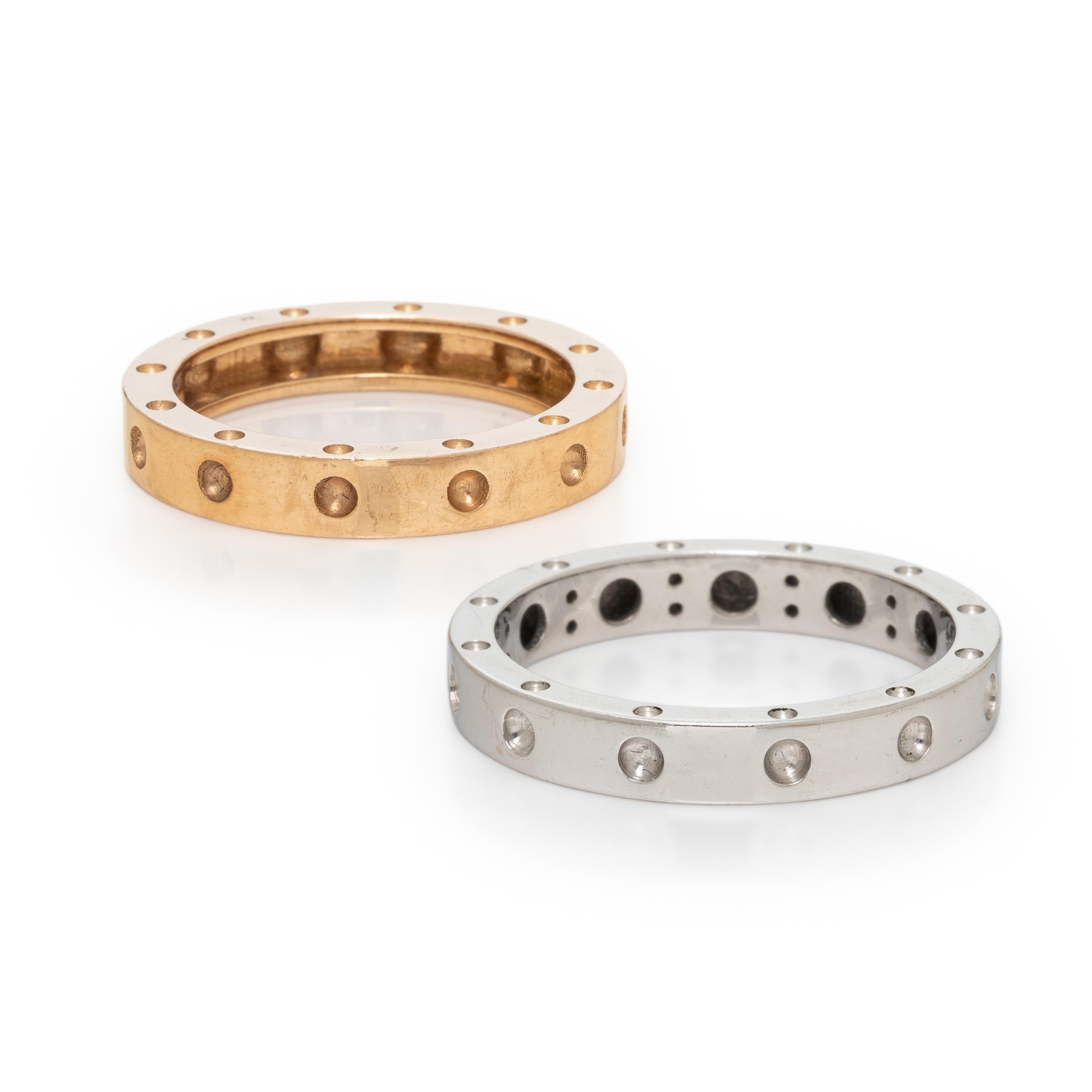 Roberto Coin, Pair of White and Yellow Gold Rings