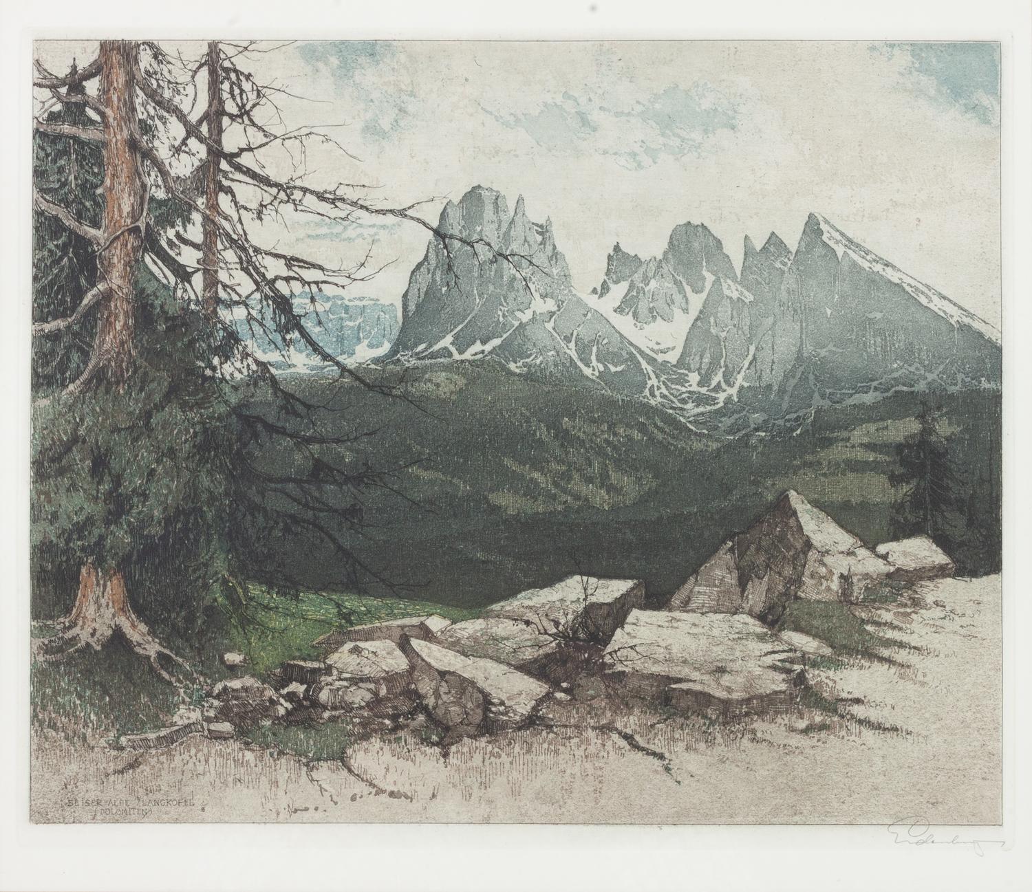 Three Woodblock Landscape Prints