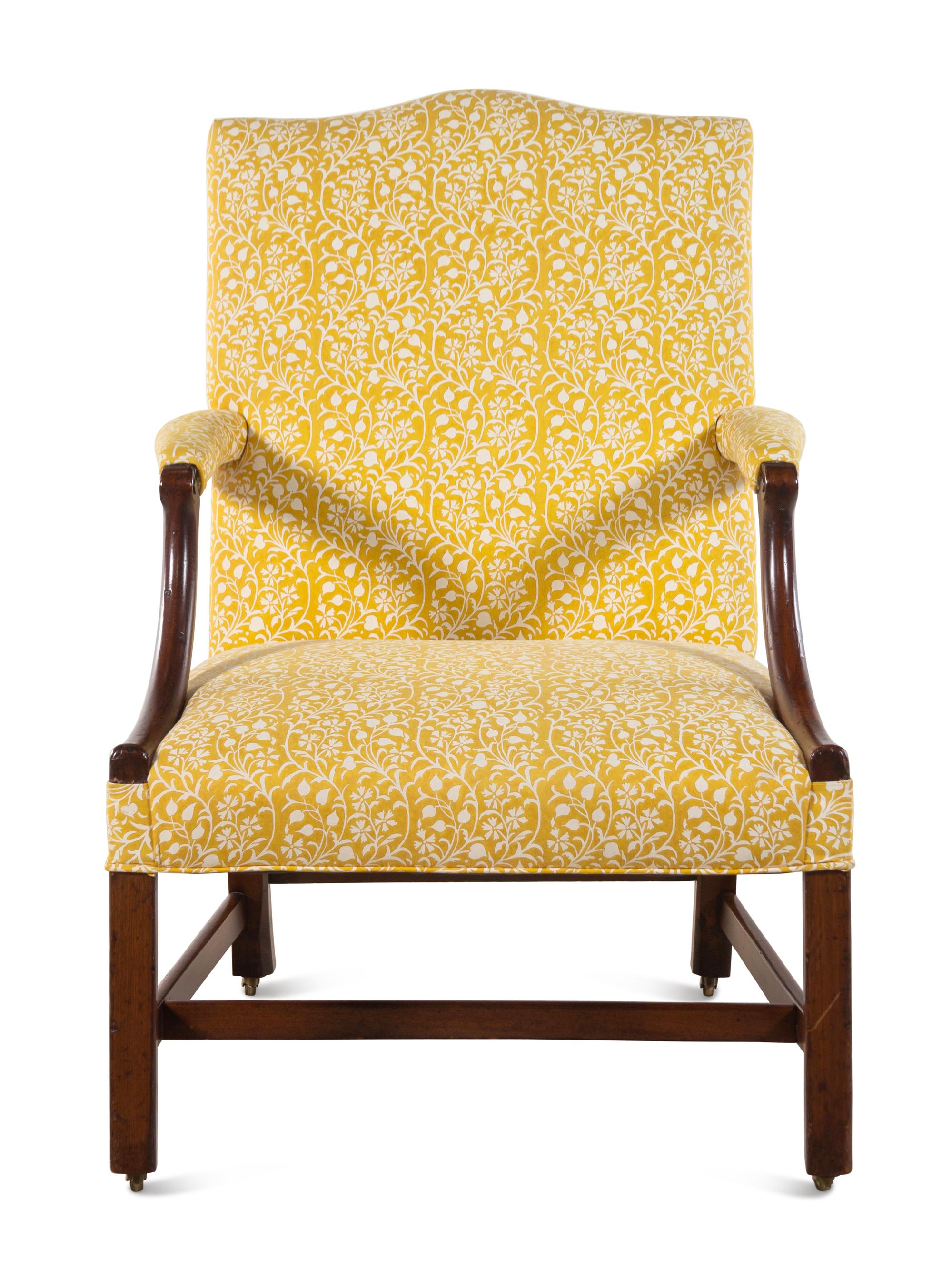 A George III Mahogany Library Chair