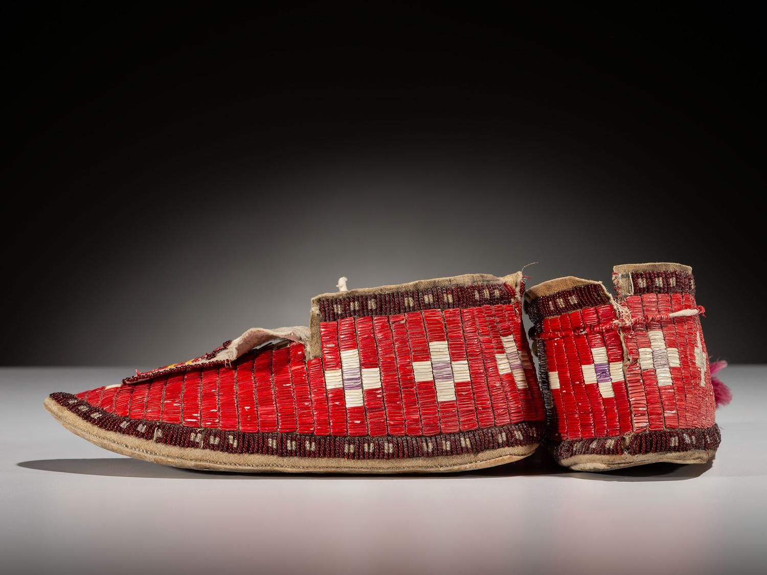 Sioux Quilled Hide Moccasins