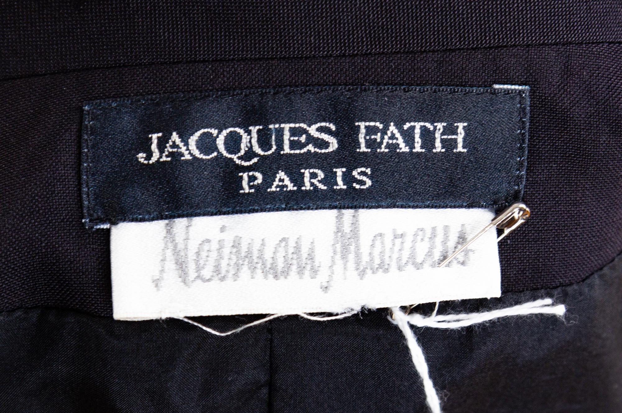 A Jacques Fath Black Tuxedo Halter Gown Ensemble, No size.