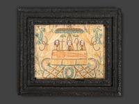 An English or Continental Painted and Embroidered Silk Religious Needlework Picture