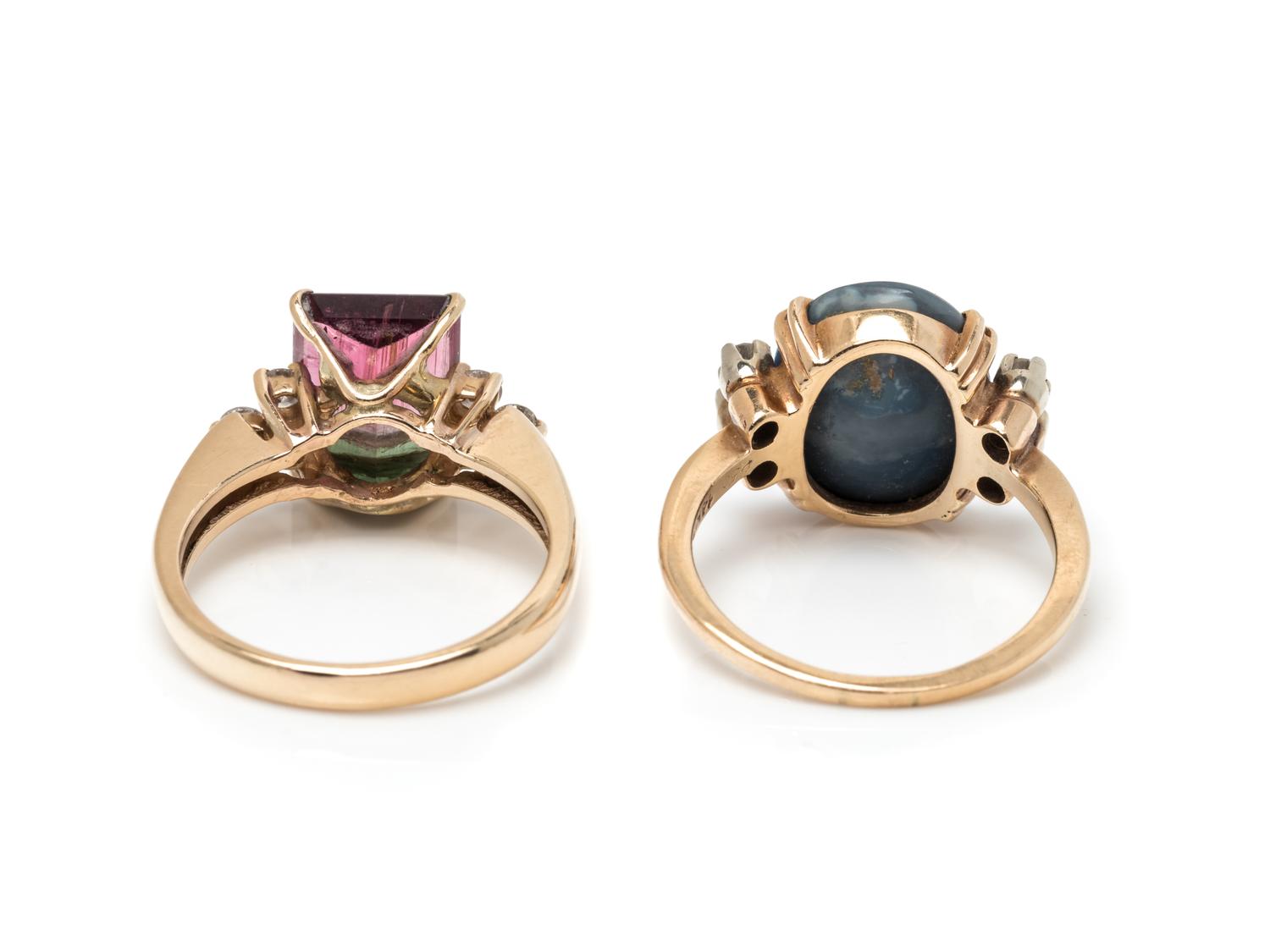 COLLECTION OF GEMSTONE AND DIAMOND RINGS