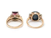 COLLECTION OF GEMSTONE AND DIAMOND RINGS