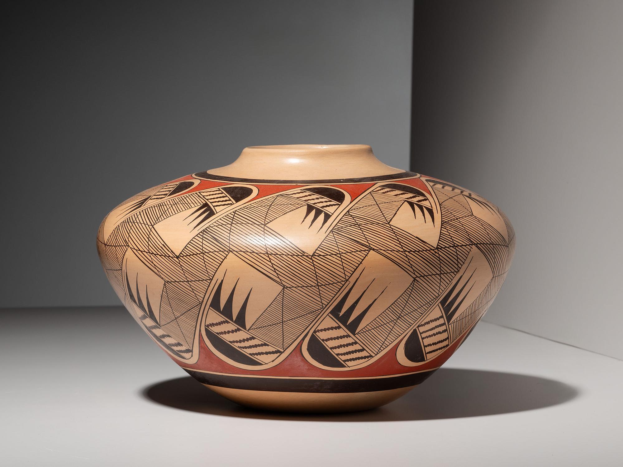 Polychrome Pottery Jar, with Migration Pattern