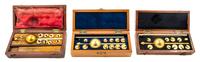 A Group of Three English Brass Hydrometers Length of longest 7 1/2 inches.