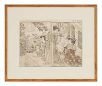 A Pair of Japanese Prints Depicting Geishas
