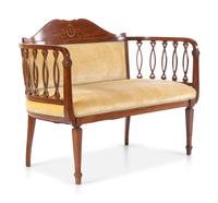 An Edwardian Style Mahogany Settee