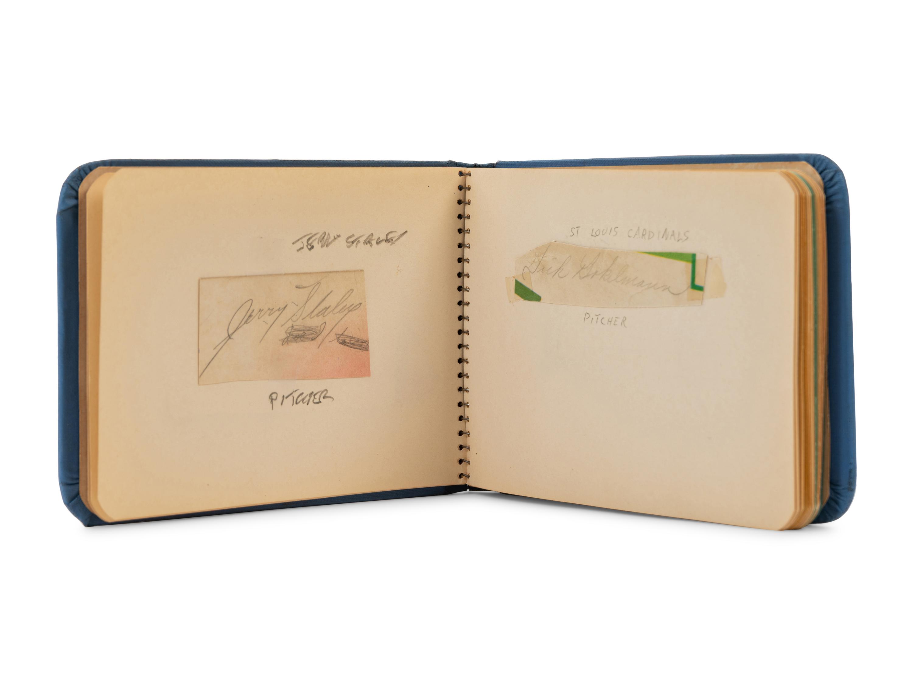 A Group of Two 1950s Baseball Signed Autograph Books Acquired at Wrigley Field Including Rogers Hornsby (PSA Authentic),