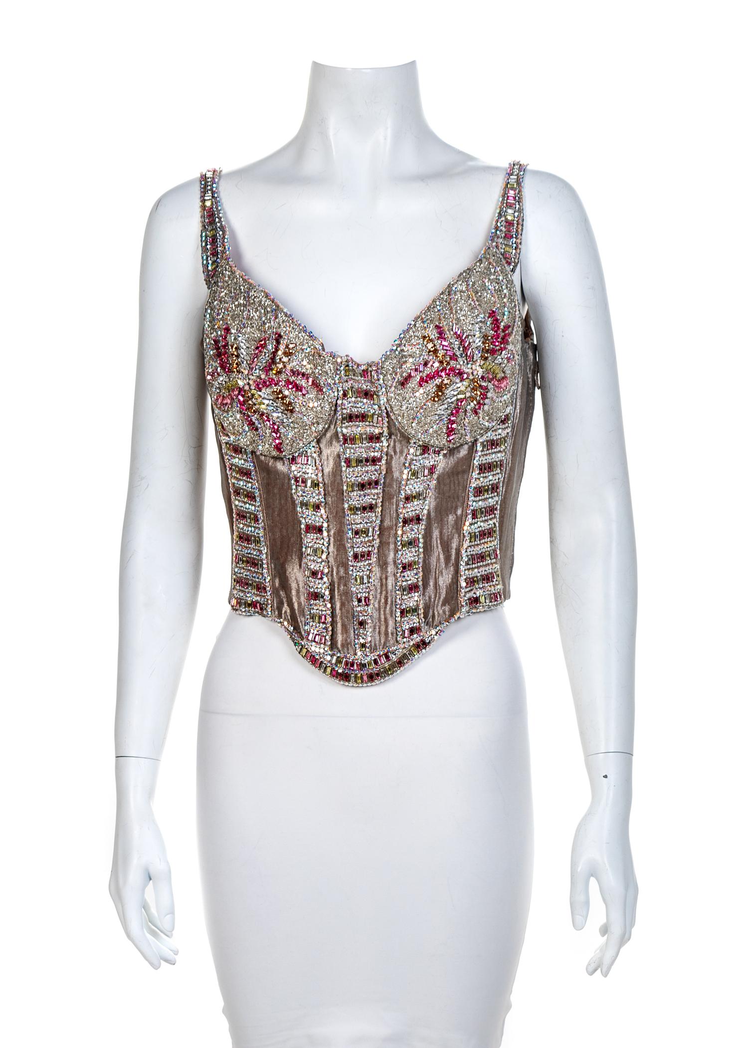 Three J & M Costumers Hollywood Rhinestone Bustiers, 1990-2000s No size label