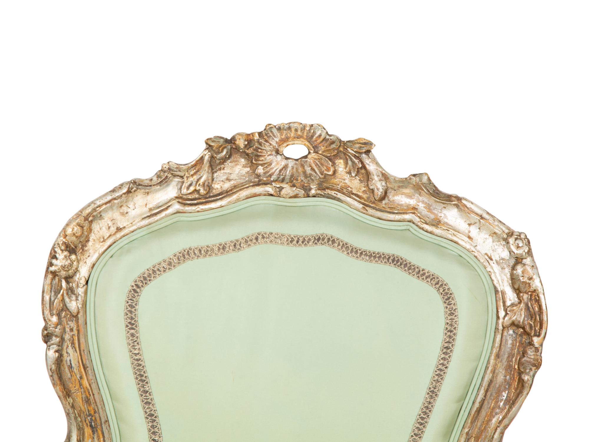 A Venetian Silvered Open Armchair