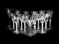 A Collection of English Twist-Stem Wine Glasses