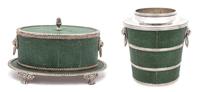 A Shagreen Wine Bucket Height of wine bucket 9 x diameter 8 inches. — 20TH CENTURY