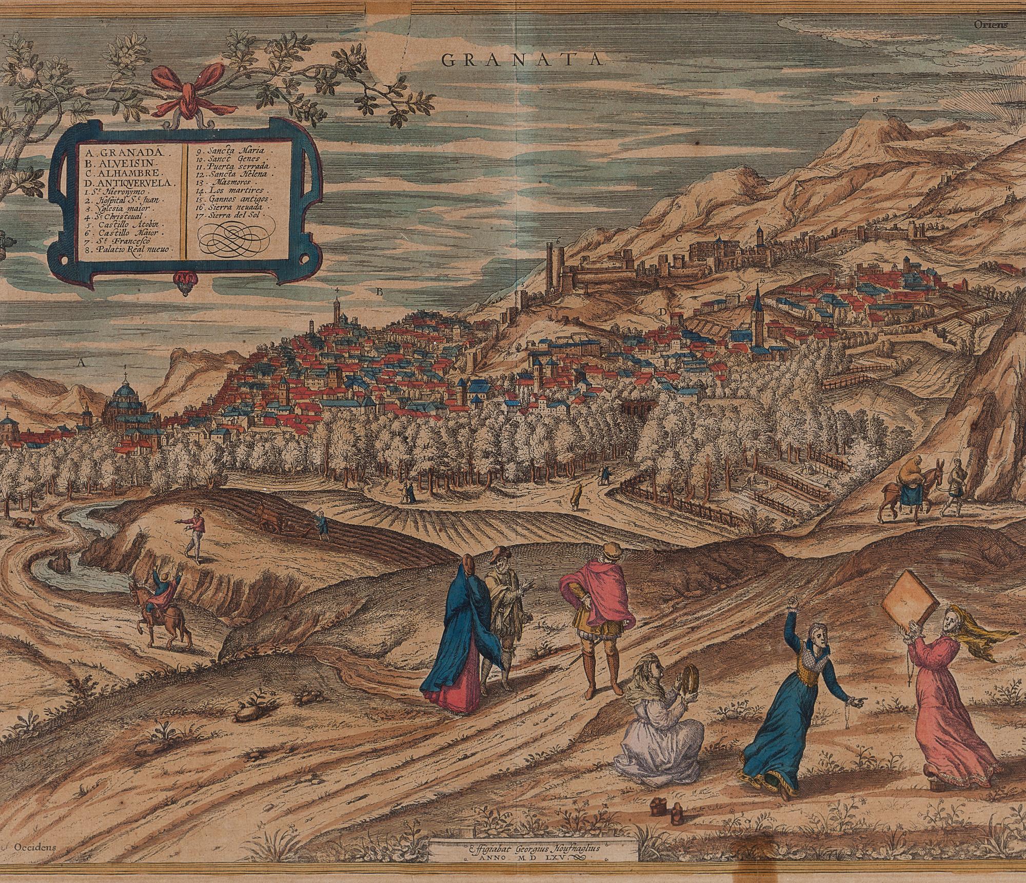 Two Period Maps by Joris (Georg) Hoefnagel (Flemish, 1542-1601)