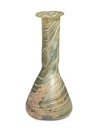 A Roman Marbled Blue Glass Bottle