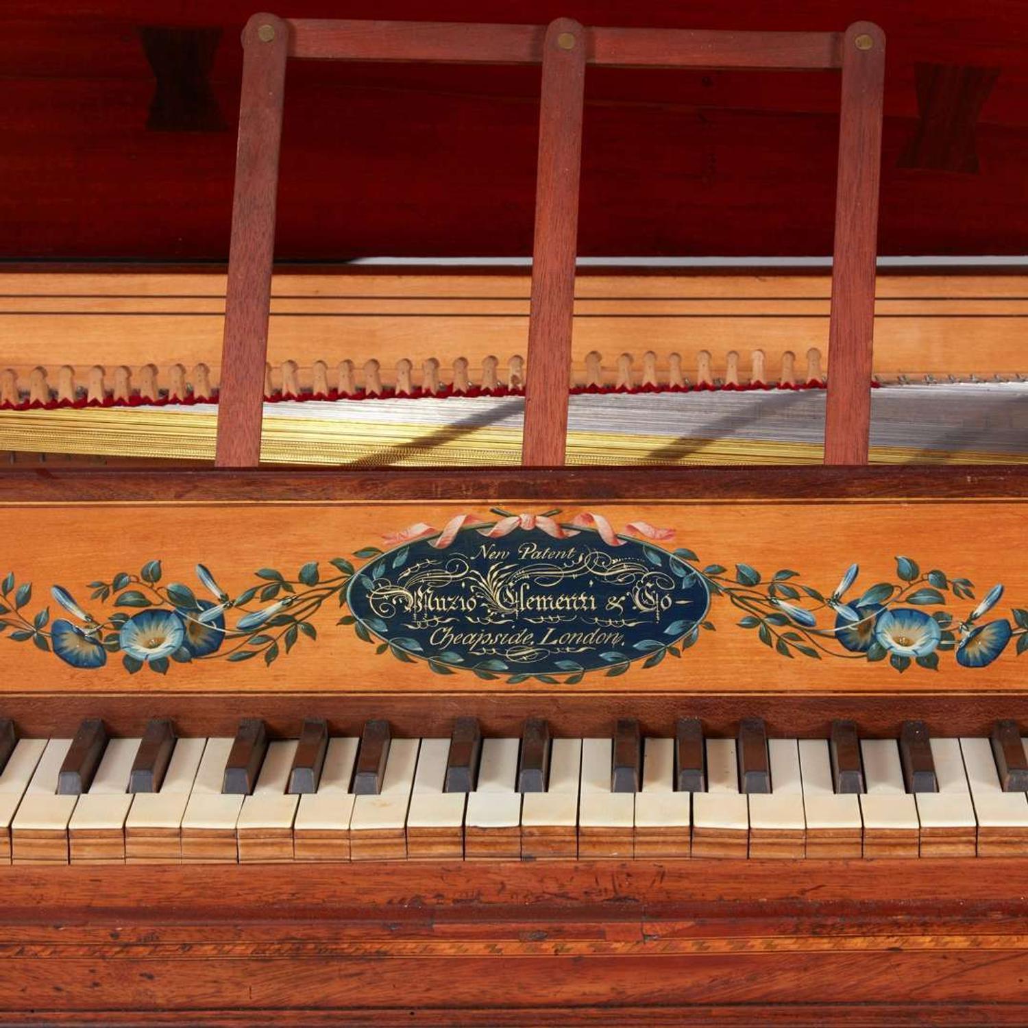 A George III Neoclassical Inlaid Mahogany Pianoforte Muzio Clementi & Co., London, circa 1800