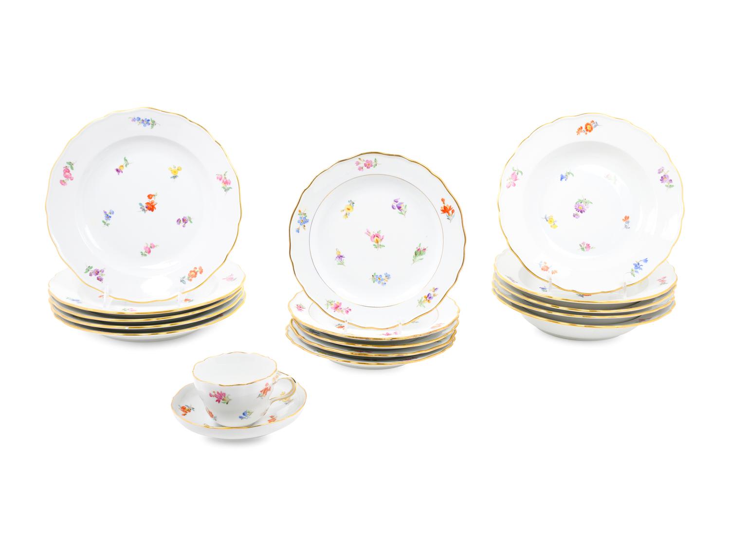 A Meissen Porcelain Partial Dinner Service