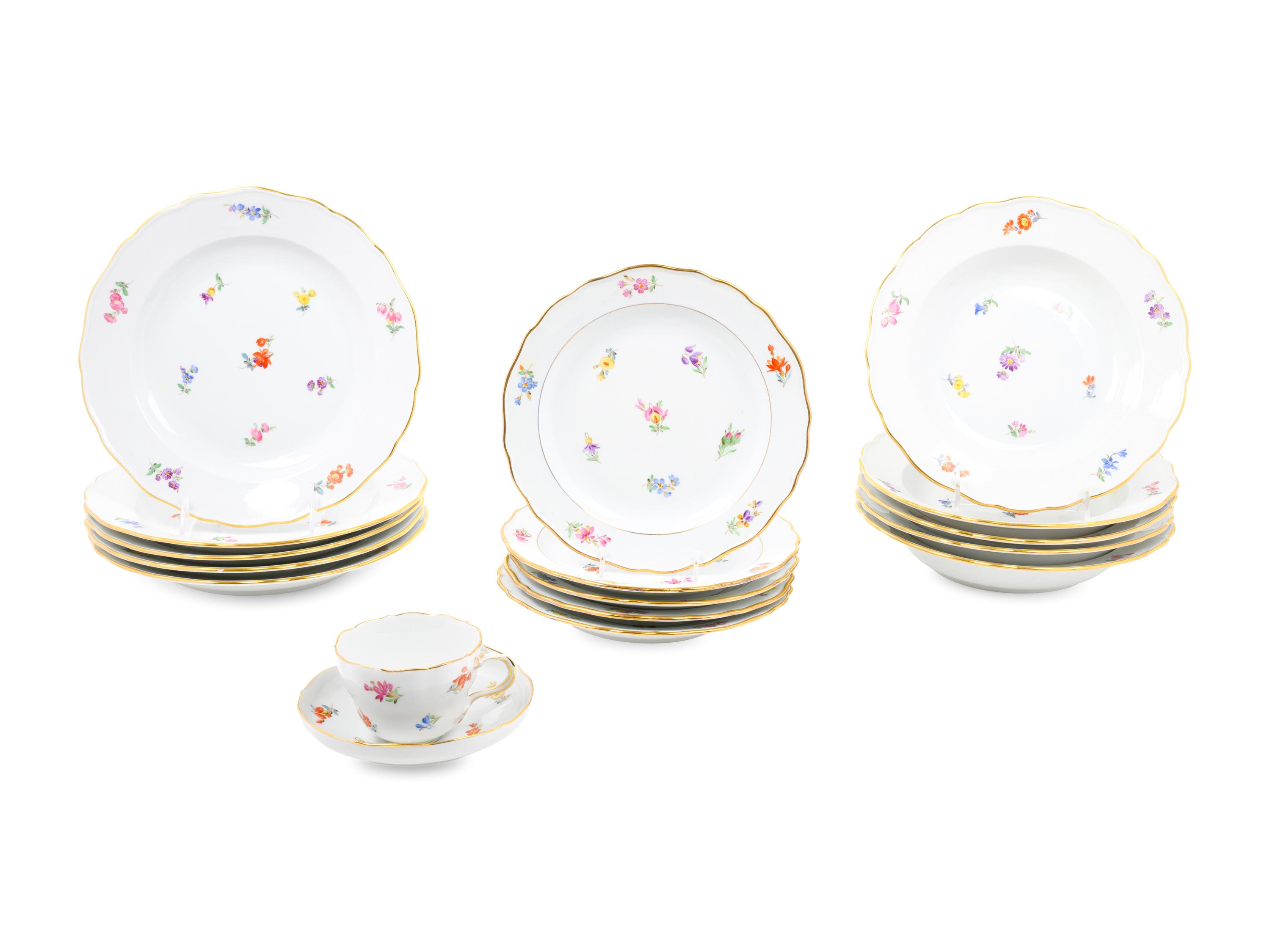 A Meissen Porcelain Partial Dinner Service