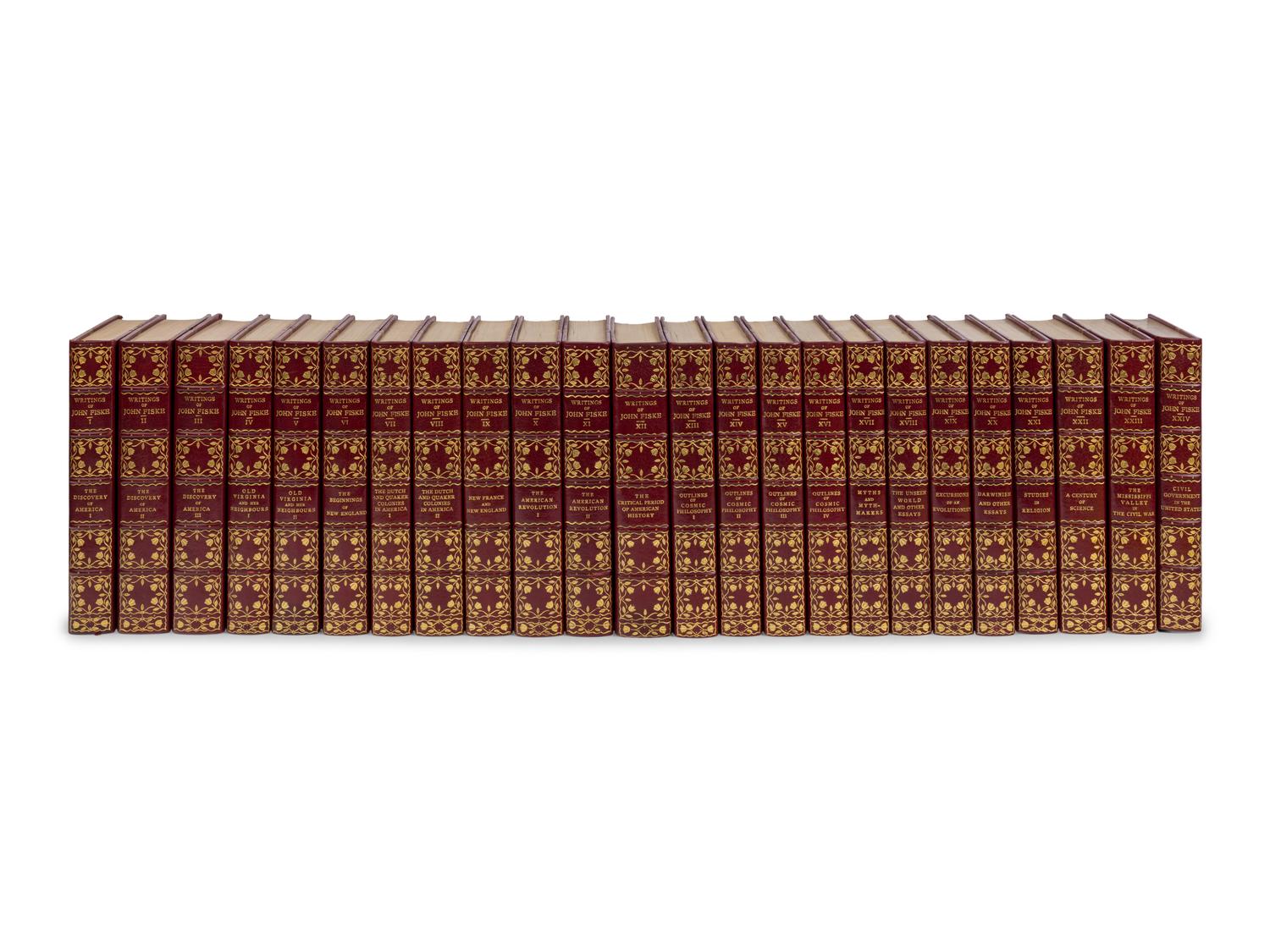 [BINDINGS & SETS]. FISKE, John (1842-1901). Writings. Cambridge: Printed at the Riverside Press, 1902.