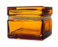 A Moser Style Glass Table Casket Width 5 1/2 inches. — EARLY 20TH CENTURY