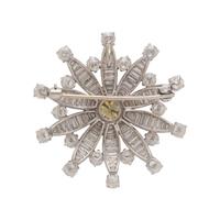 FANCY INTENSE YELLOW DIAMOND AND DIAMOND PENDANT/BROOCH