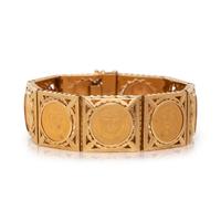 YELLOW GOLD AND COIN BRACELET