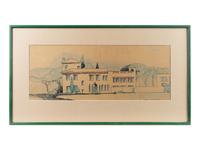 A Set of Three Architectural Sketches by Marion Sims Wyeth Studio of a Palm Beach Home