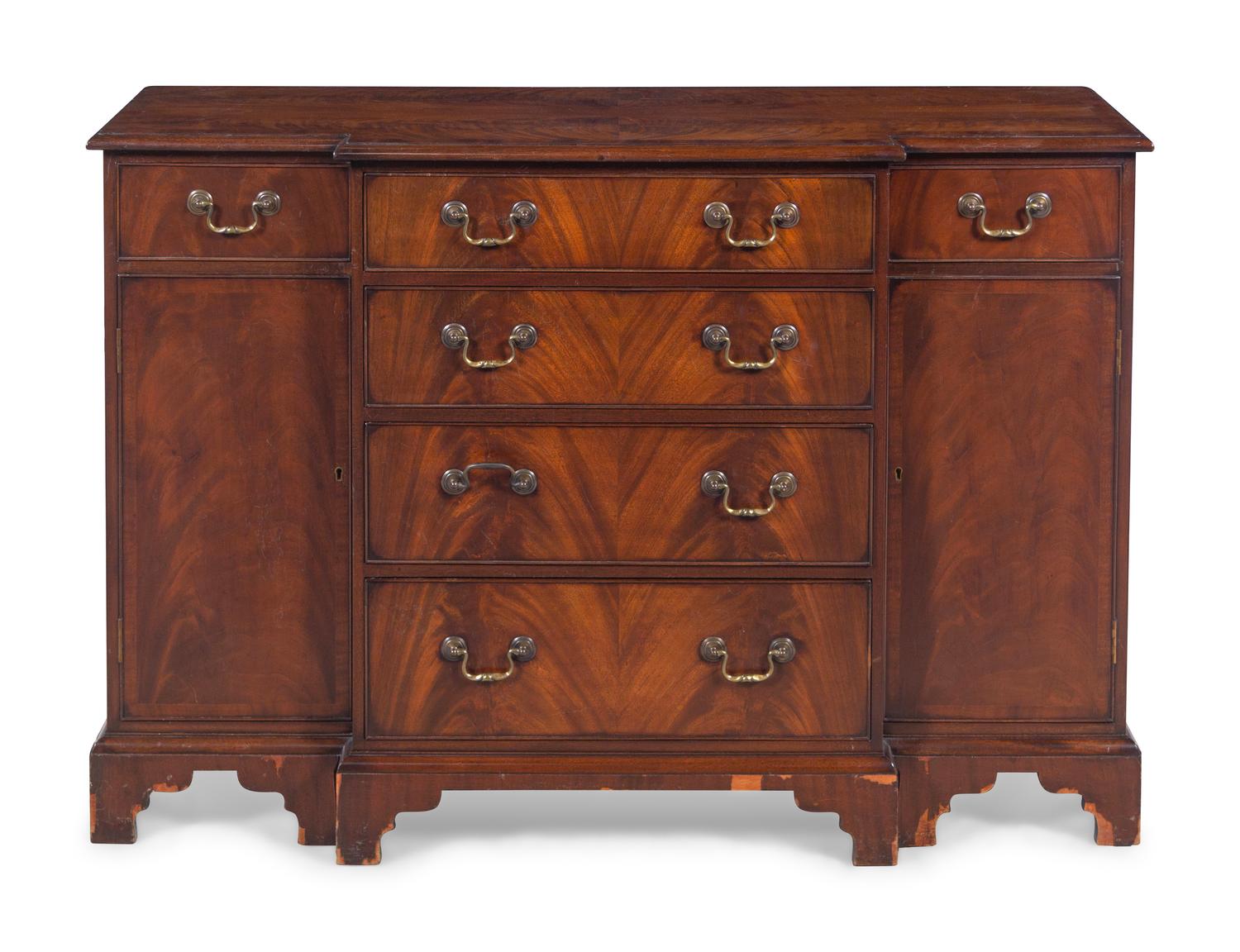 A Georgian Style Mahogany Breakfront Chest of Drawers