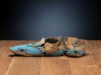 Sioux Beaded Buffalo Hide Moccasins