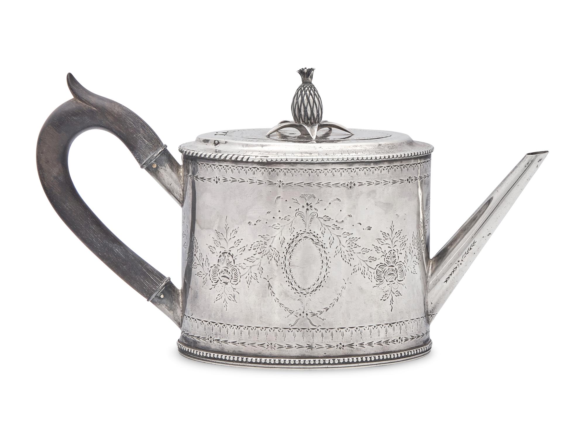 A Silver Teapot, Ephraim Brasher (1744-c. 1810), New York, NY, Circa 1780