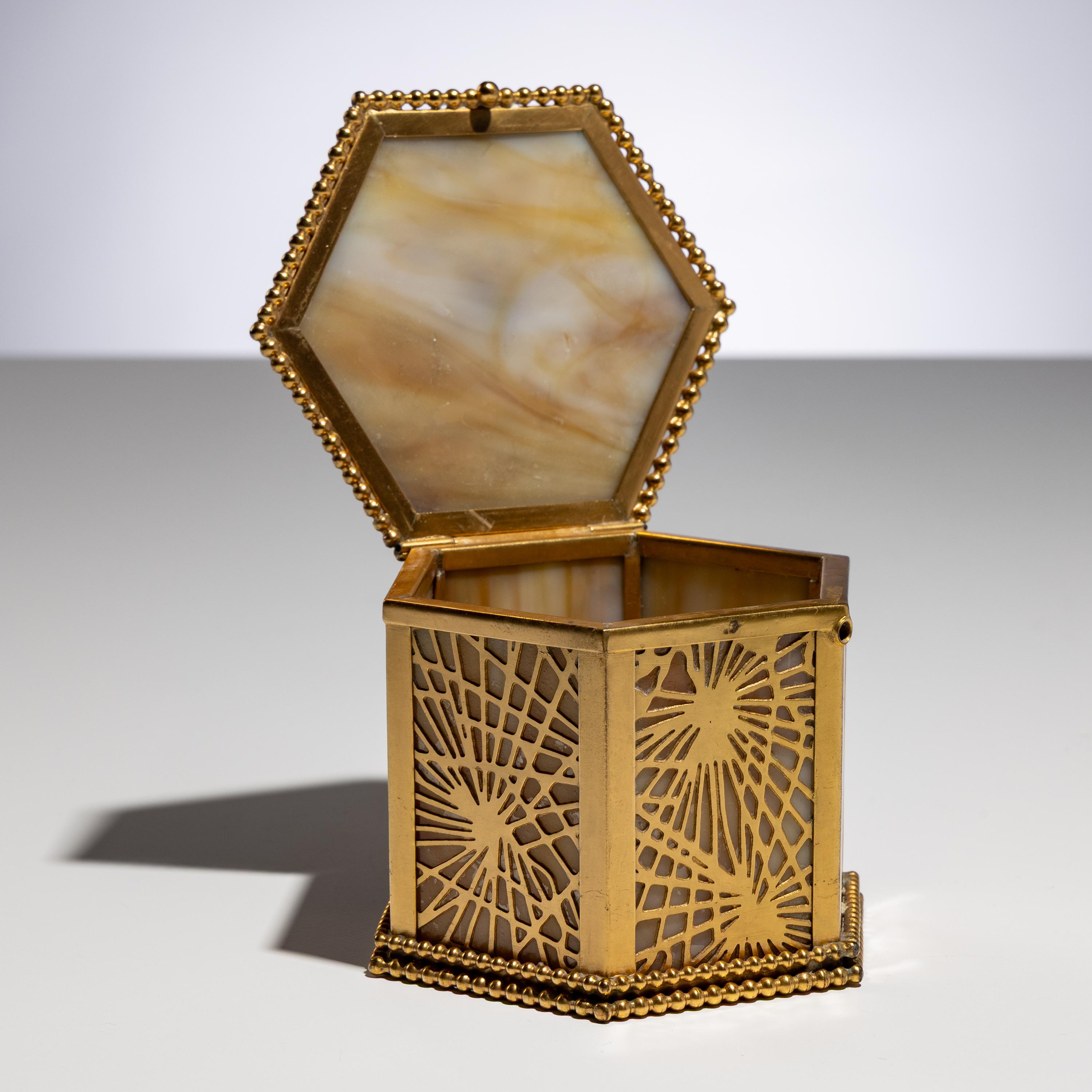 Tiffany Studios New York (American, 1880–1930) — Pine Needles String Box, c. 1920