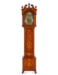 A Chippendale Style Marquetry Tall Case Clock Retailed by Tiffany & Co.
