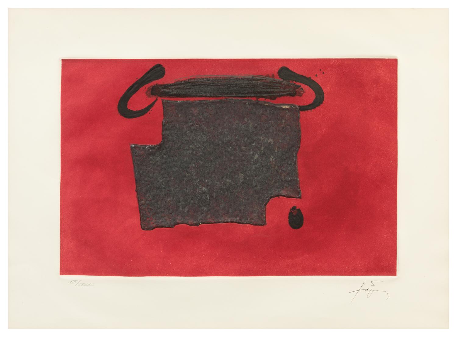 Antoni Tapies, (Spanish, 1923-2012), Cinta negra (pl. 7 from U no es Ningu), 1979