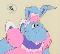 Production cel from the 1985 Walt Disney television series, "The Wuzzles" depicting Hoppopotamus.