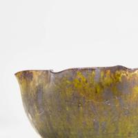 George Ohr (American, 1857-1918) Bowl and Bisque Apple, USA, circa 1895