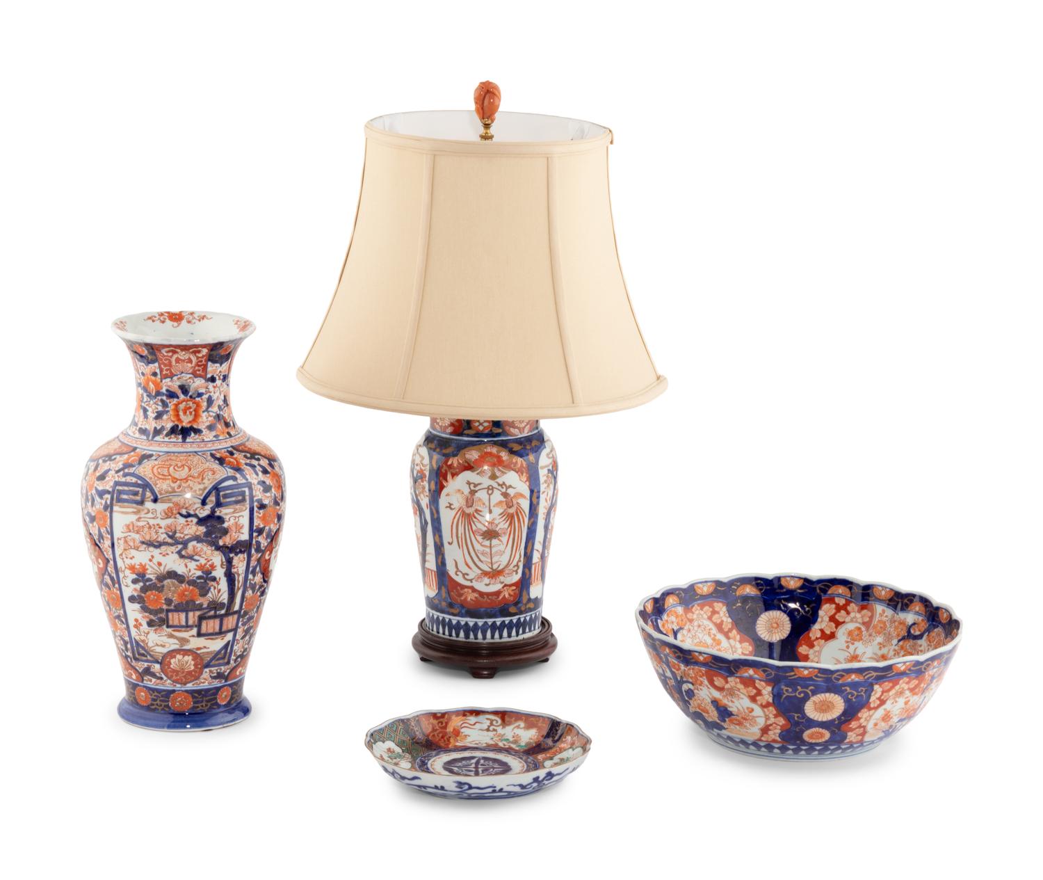 A Group of Imari Palette Porcelain Articles