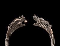 A Pair of Chinese Silver 'Dragon' Bangles