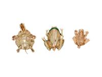 COLLECTION OF YELLOW GOLD ANIMAL BROOCHES