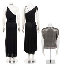 Three Stephen Burrows Pieces: Two Dresses and One Metal Mesh Top, 1970s