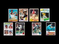 A Group of 13 Topps Hall of Fame and Star Baseball Cards Including Rickey Henderson and Eddie Murray Rookies,